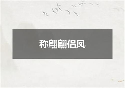 称翩翩侣凤