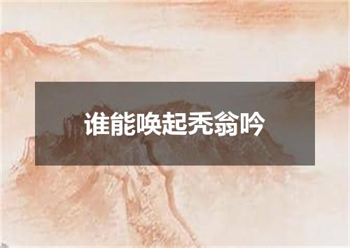 谁能唤起秃翁吟