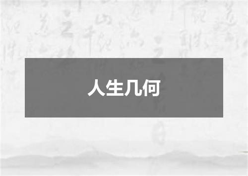 人生几何