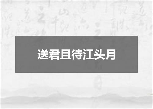 送君且待江头月