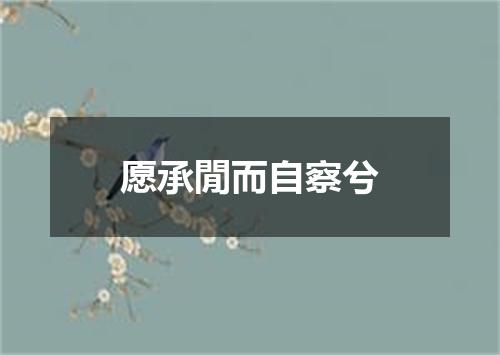 愿承閒而自察兮