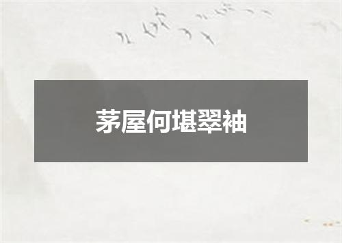 茅屋何堪翠袖