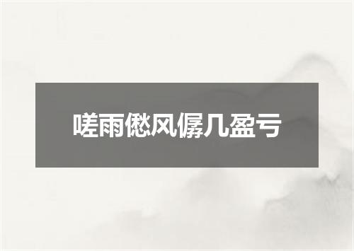 嗟雨僽风僝几盈亏