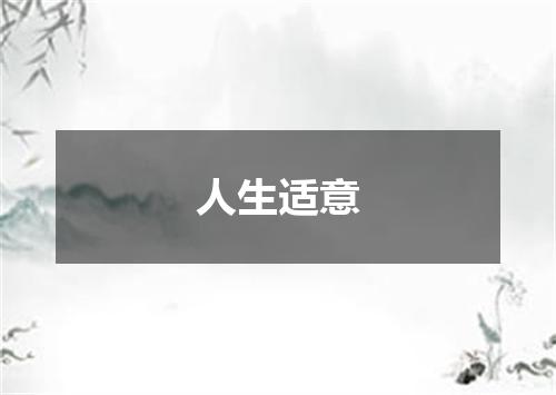 人生适意