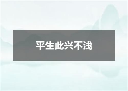 平生此兴不浅