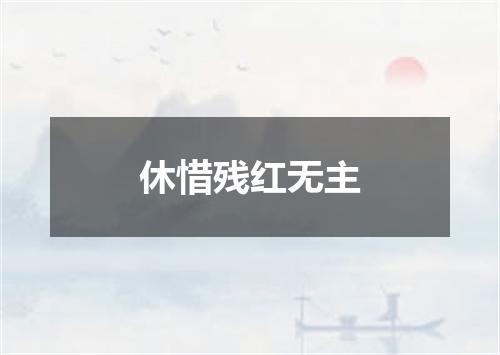 休惜残红无主