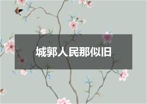 城郭人民那似旧