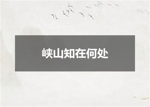峡山知在何处