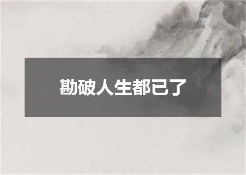 勘破人生都已了