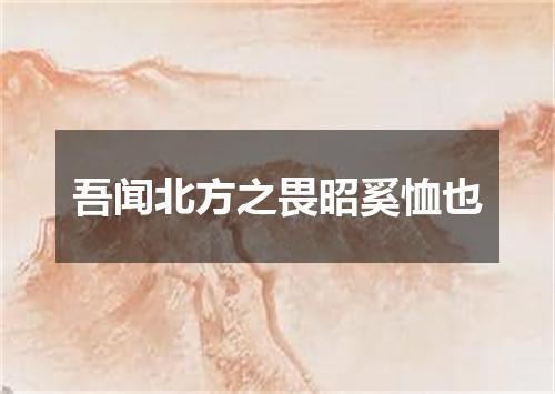 吾闻北方之畏昭奚恤也