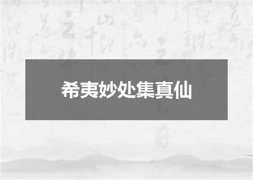 希夷妙处集真仙
