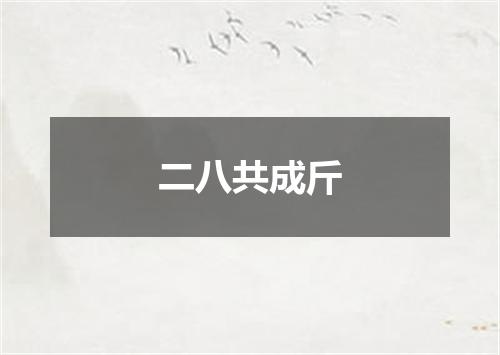 二八共成斤