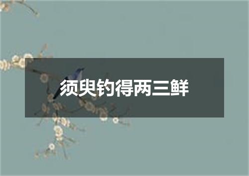 须臾钓得两三鲜