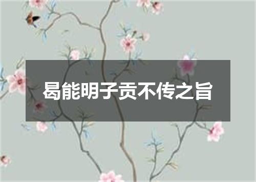 曷能明子贡不传之旨