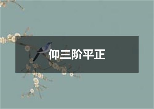 仰三阶平正