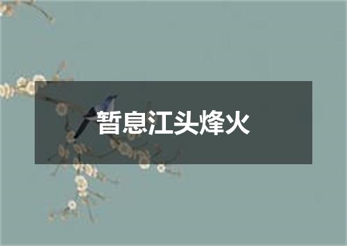 暂息江头烽火