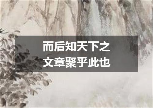 而后知天下之文章聚乎此也