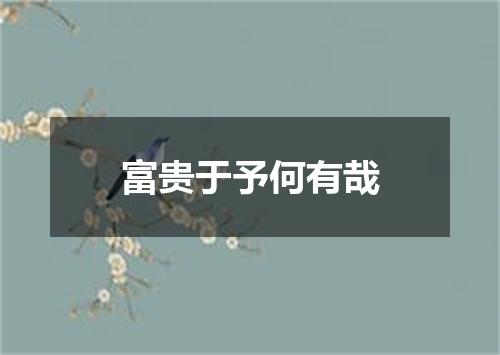 富贵于予何有哉