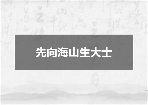 先向海山生大士