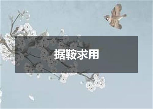 据鞍求用