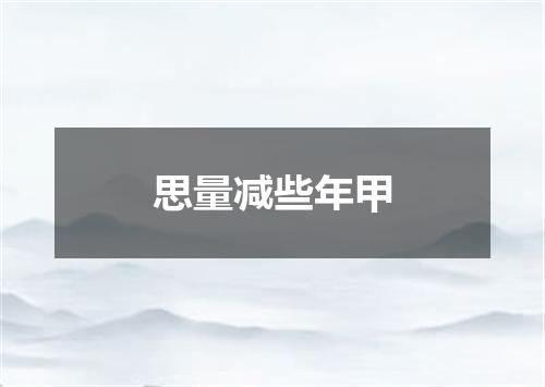 思量减些年甲