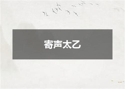 寄声太乙