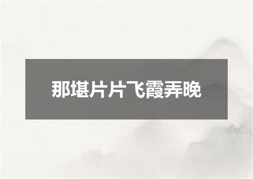 那堪片片飞霞弄晚
