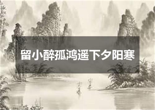 留小醉孤鸿遥下夕阳寒