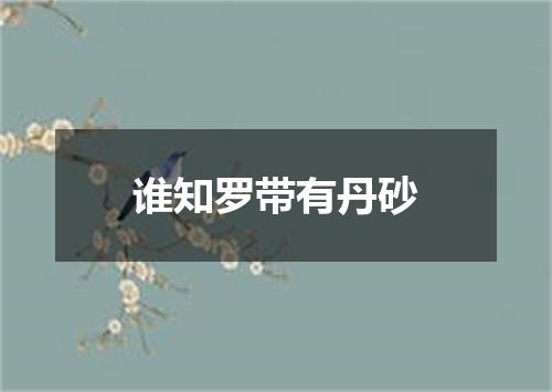谁知罗带有丹砂