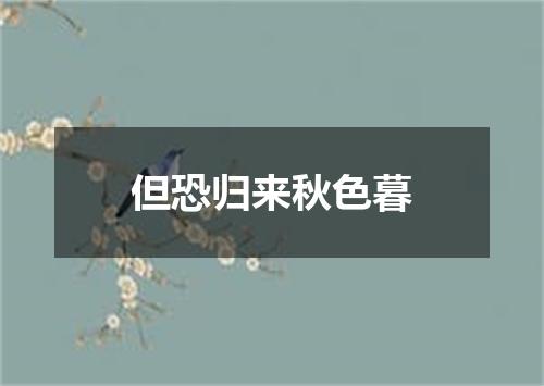 但恐归来秋色暮