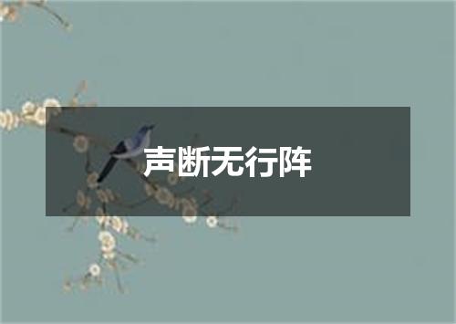 声断无行阵
