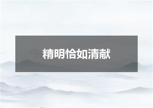 精明恰如清献