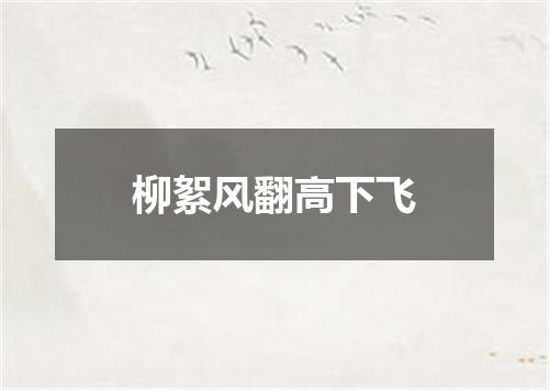 柳絮风翻高下飞