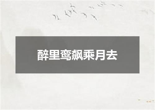 醉里鸾飙乘月去