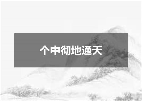 个中彻地通天