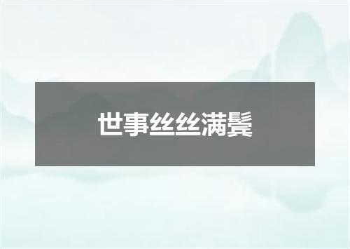 世事丝丝满鬓