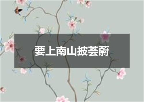 要上南山披荟蔚