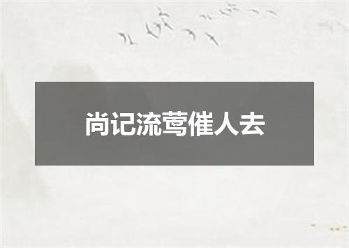 尚记流莺催人去
