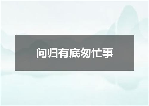 问归有底匆忙事