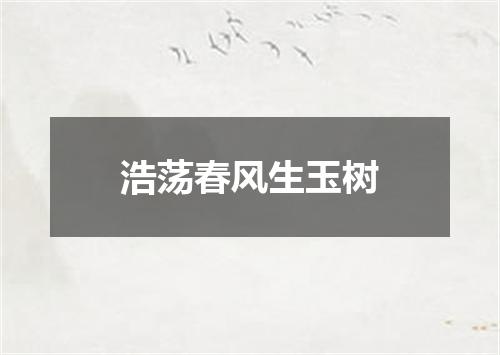 浩荡春风生玉树