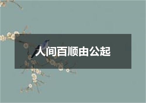 人间百顺由公起