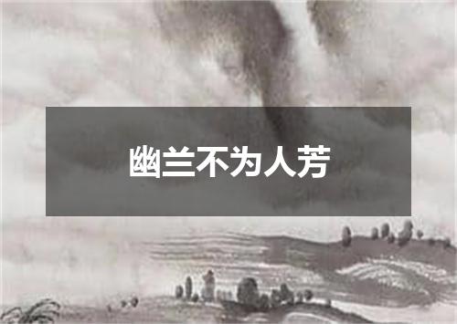 幽兰不为人芳