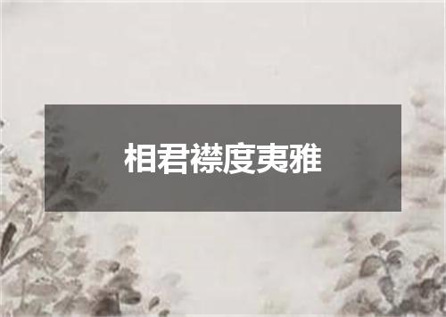 相君襟度夷雅