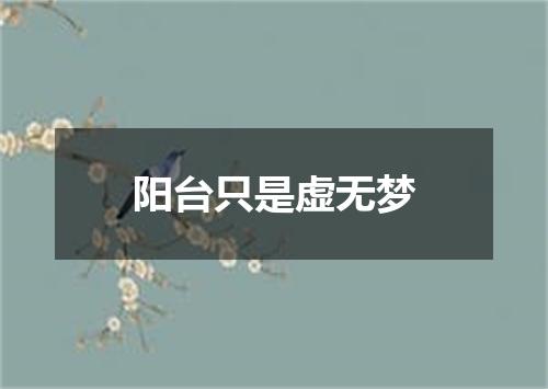 阳台只是虚无梦
