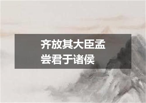 齐放其大臣孟尝君于诸侯
