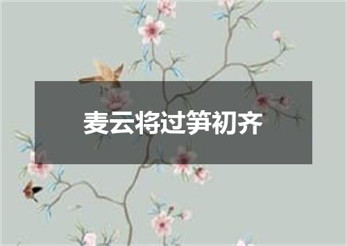 麦云将过笋初齐