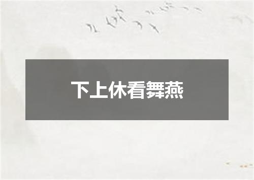 下上休看舞燕