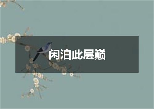 闲泊此层巅