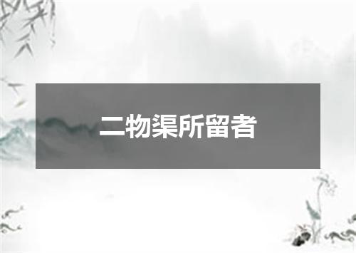 二物渠所留者