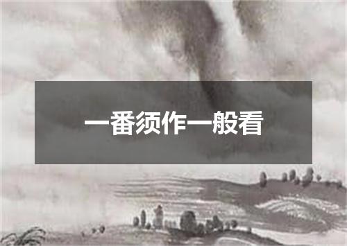 一番须作一般看